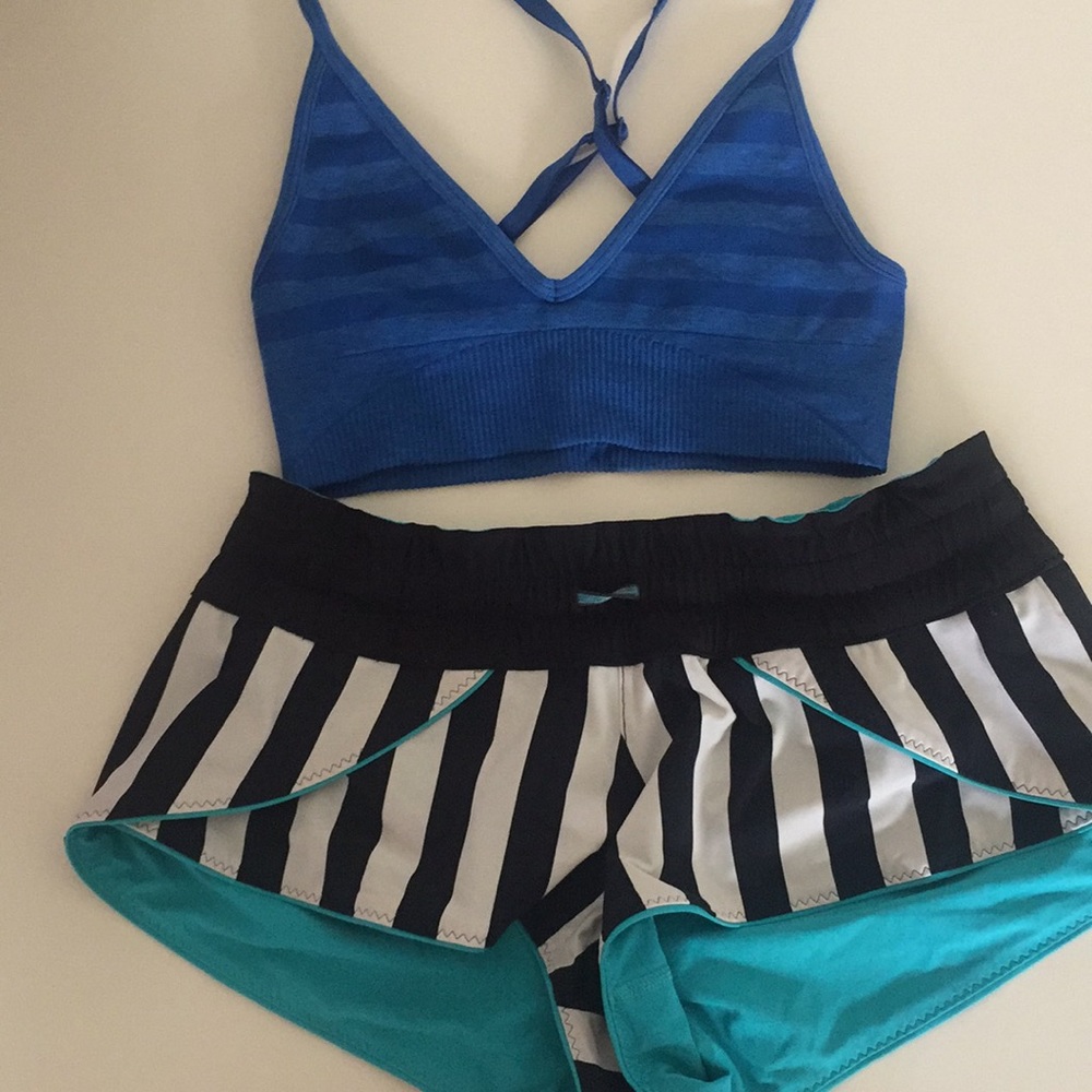 Lululemon shorts and sports bra